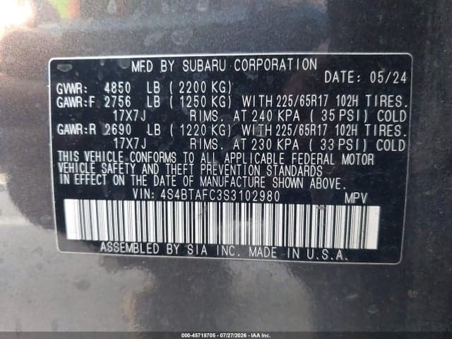2025 SUBARU OUTBACK PREMIUM 9