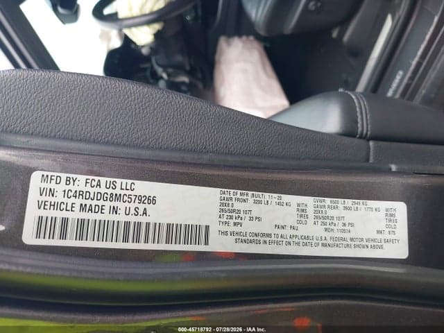 2021 DODGE DURANGO GT PLUS AWD 9