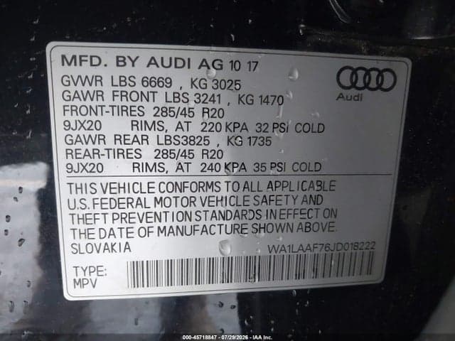 2018 AUDI Q7 3.0T PREMIUM 9