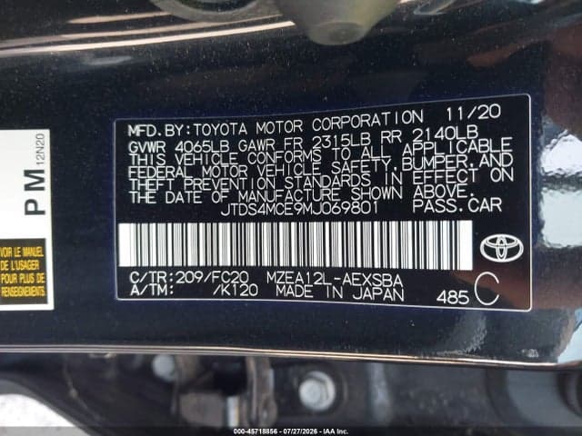 2021 TOYOTA COROLLA SE 9