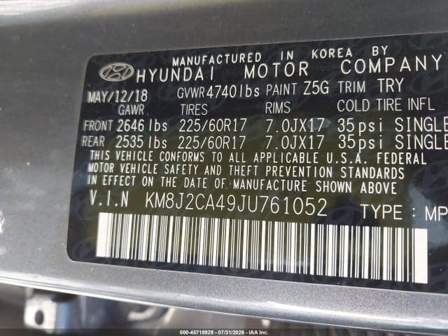 2018 HYUNDAI TUCSON SE 9