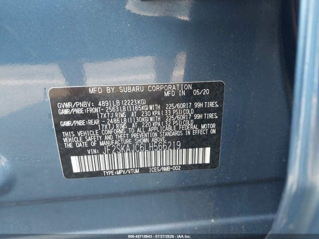 2020 SUBARU FORESTER PREMIUM 9