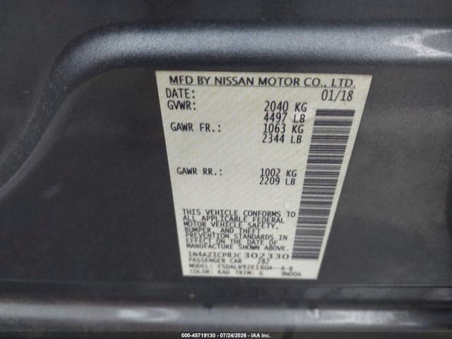 2018 NISSAN LEAF S 9