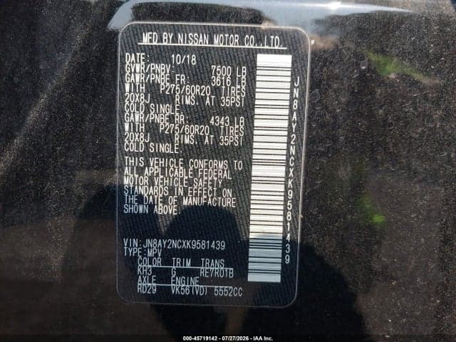 2019 NISSAN ARMADA SL 9