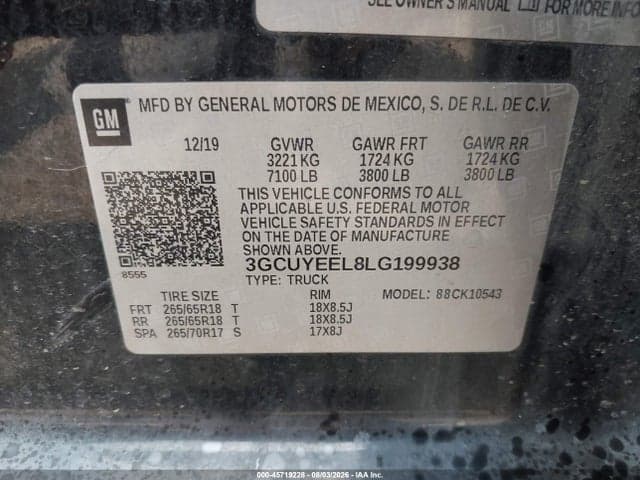 2020 CHEVROLET SILVERADO 1500 4WD SHORT BED RST 9