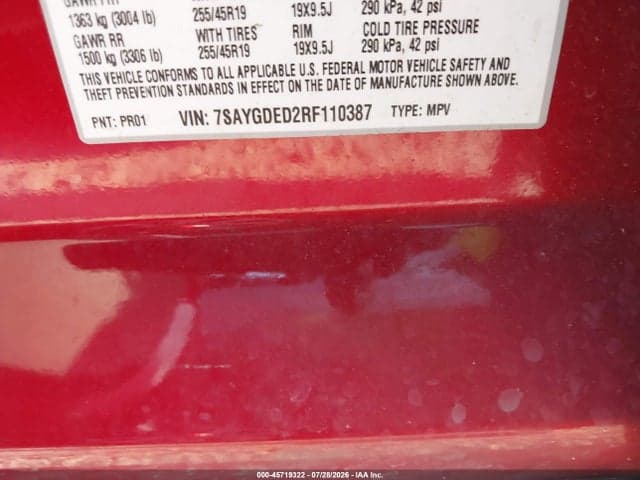 2024 TESLA MODEL Y LONG RANGE SINGLE MOTOR REAR-WHEEL DRIVE/RWD 9