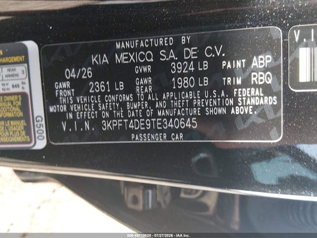 2026 KIA K4 LXS 9