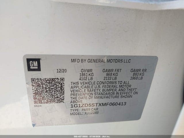 2021 CHEVROLET MALIBU FWD LT 9