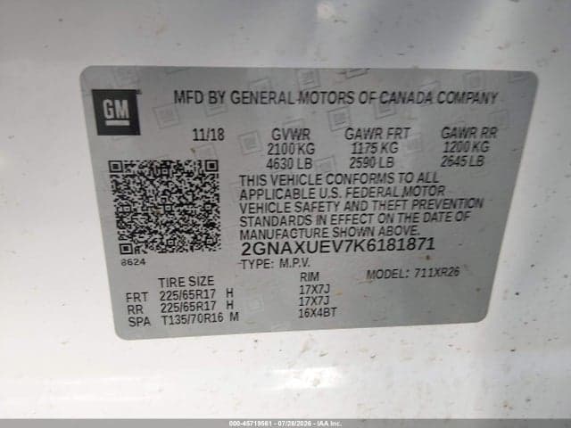 2019 CHEVROLET EQUINOX LT 9