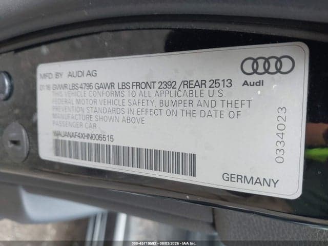 2017 AUDI A4 PREMIUM 9