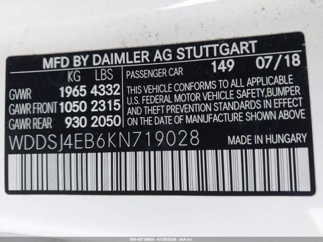 2019 MERCEDES-BENZ CLA 250 9