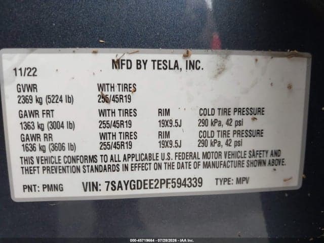 2023 TESLA MODEL Y AWD/LONG RANGE DUAL MOTOR ALL-WHEEL DRIVE 9
