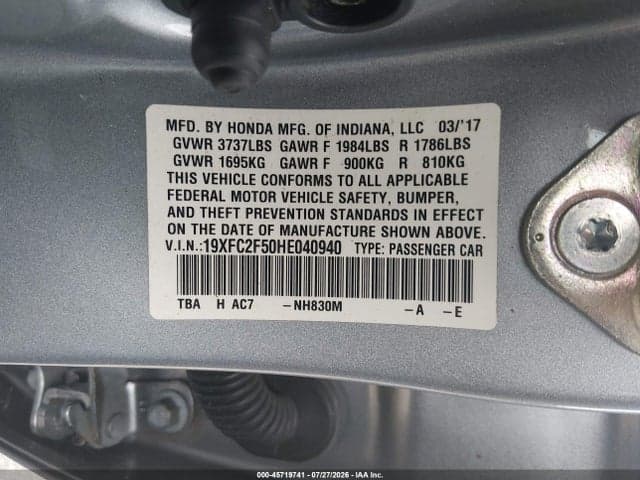 2017 HONDA CIVIC LX 9