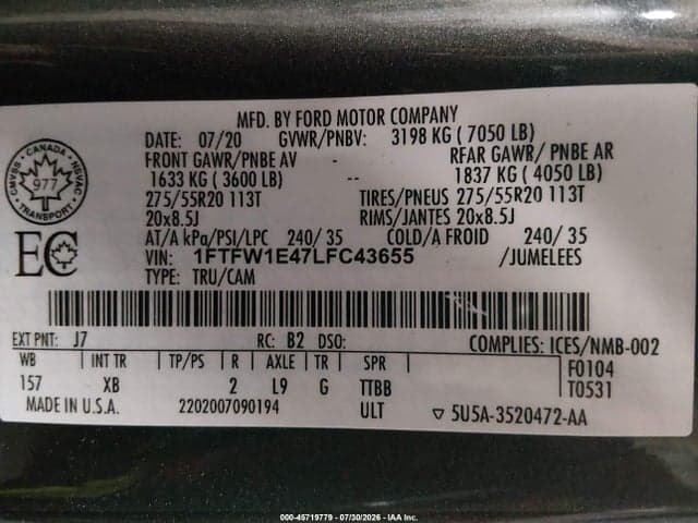 2020 FORD F-150 XLT 9
