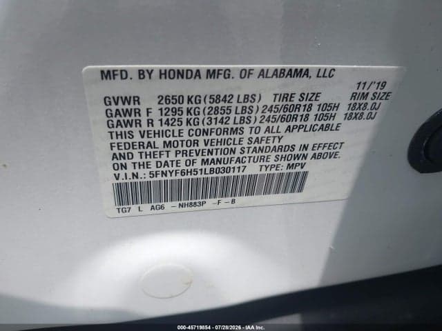 2020 HONDA PILOT AWD EX-L 9