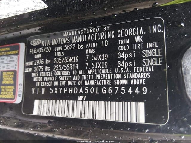 2020 KIA SORENTO 3.3L EX 9
