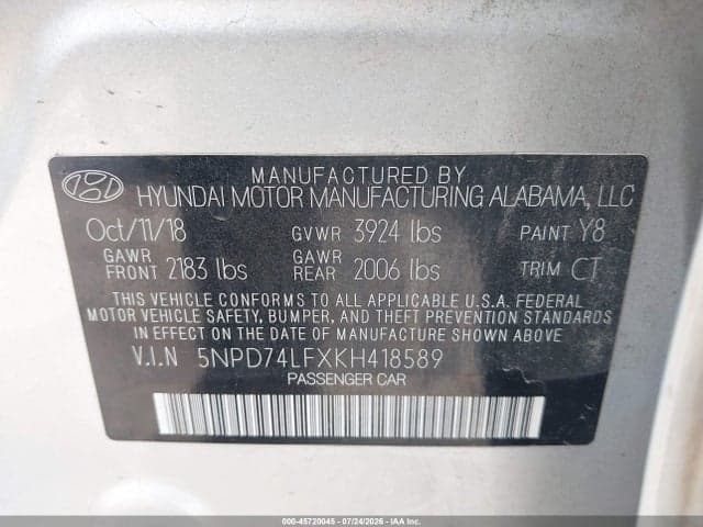 2019 HYUNDAI ELANTRA SE 9