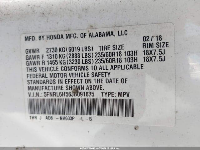 2018 HONDA ODYSSEY EX 9