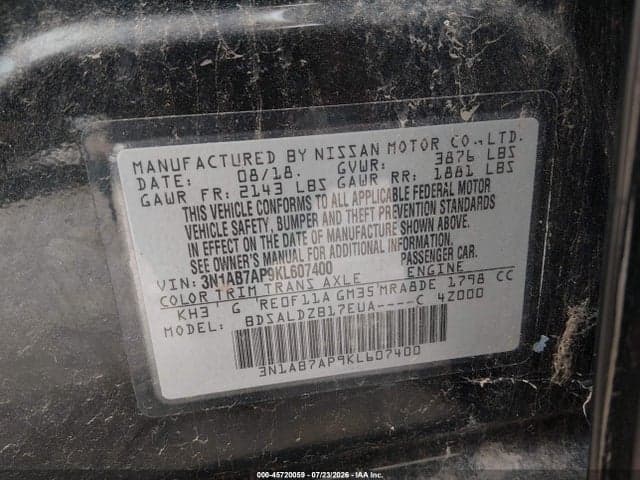 2019 NISSAN SENTRA SV 9