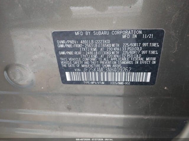 2022 SUBARU FORESTER WILDERNESS 9