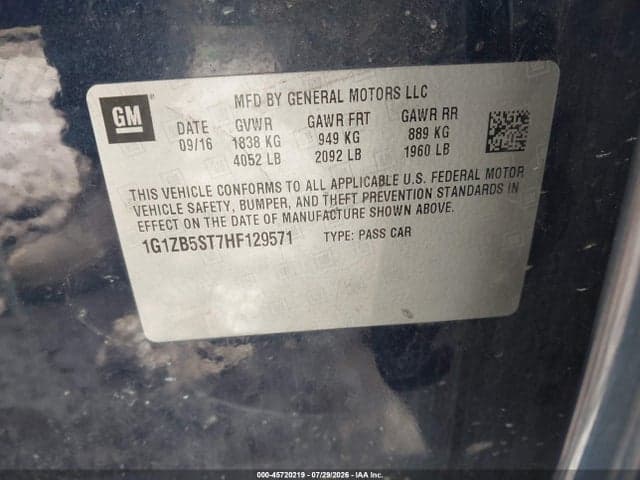2017 CHEVROLET MALIBU LS 9