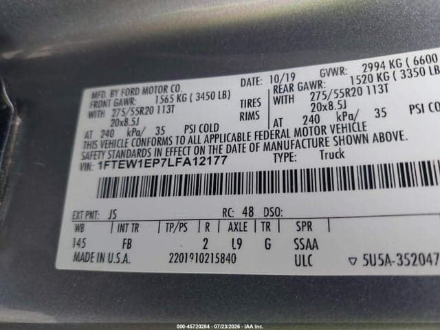 2020 FORD F-150 XLT 9