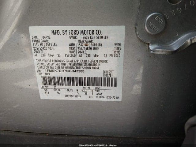 2022 FORD EXPLORER XLT 9