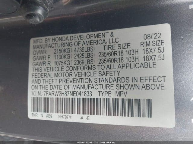 2022 HONDA CR-V AWD EX-L 9