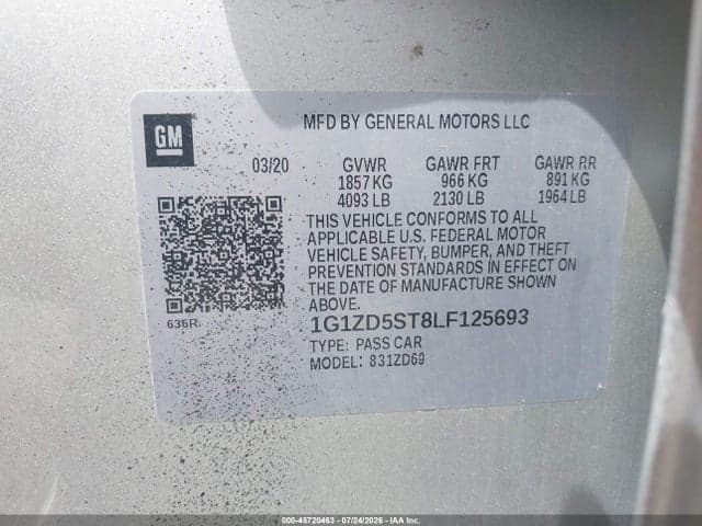 2020 CHEVROLET MALIBU FWD LT 9