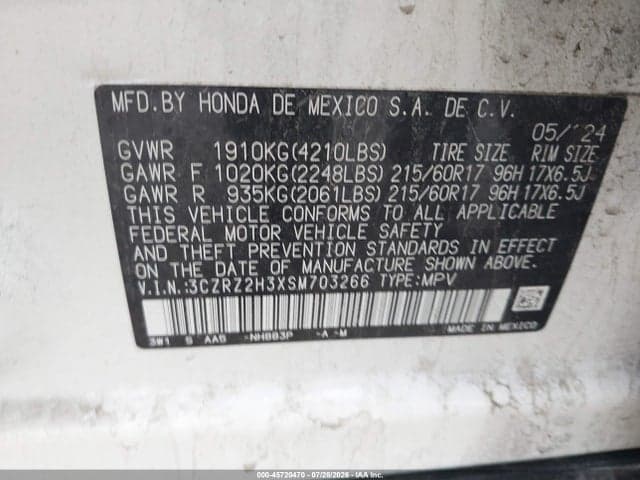 2025 HONDA HR-V AWD LX 9