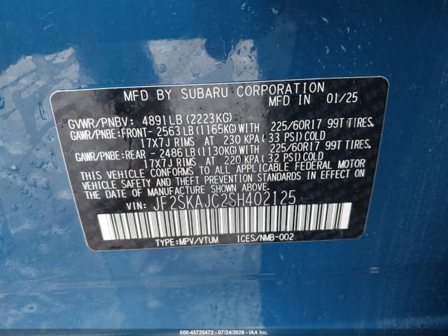 2025 SUBARU FORESTER WILDERNESS 9