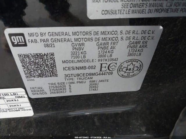 2021 GMC SIERRA 1500 ELEVATION 9