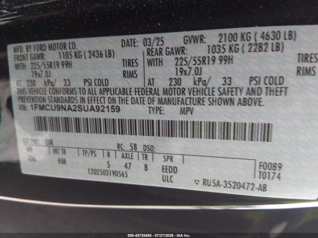 2025 FORD ESCAPE ST-LINE SELECT 9