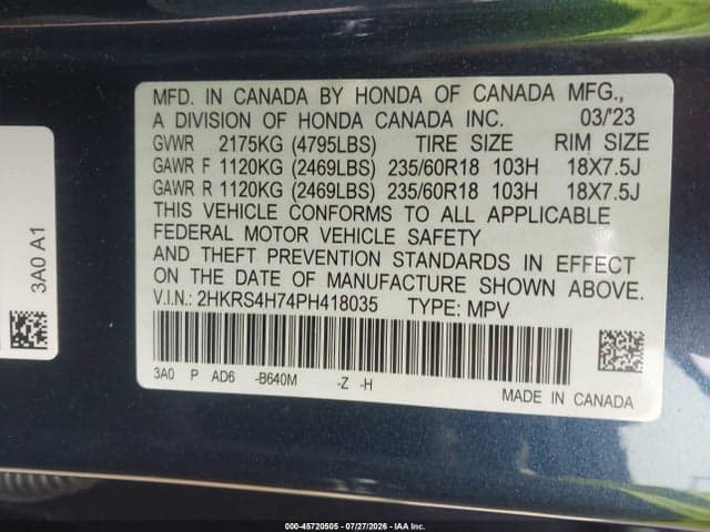 2023 HONDA CR-V EX-L AWD 9