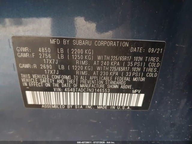 2022 SUBARU OUTBACK PREMIUM 9