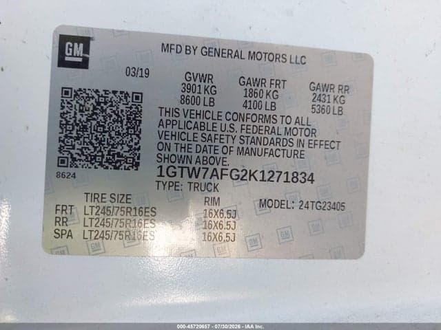 2019 GMC SAVANA 2500 WORK VAN 9