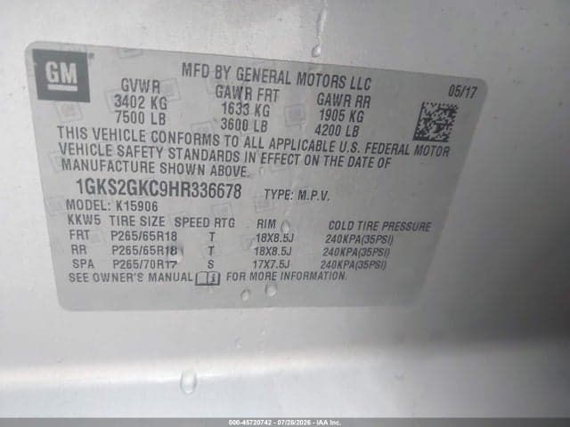 2017 GMC YUKON XL SLT 9