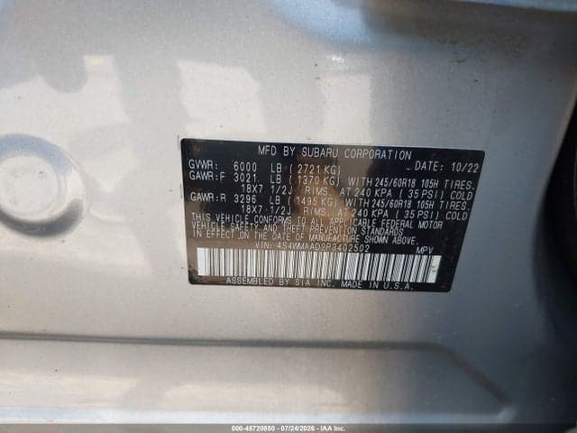 2023 SUBARU ASCENT BASE 8-PASSENGER 9