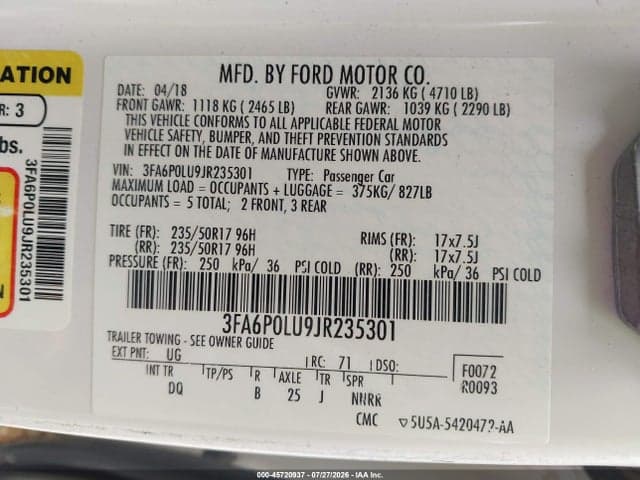 2018 FORD FUSION HYBRID SE 9