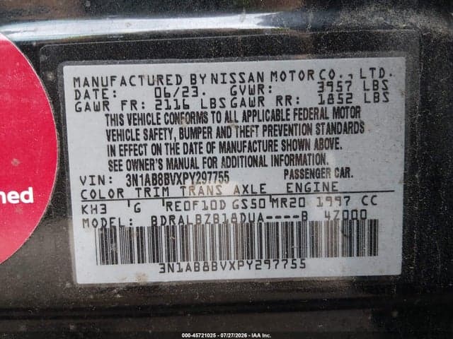 2023 NISSAN SENTRA S XTRONIC CVT 9