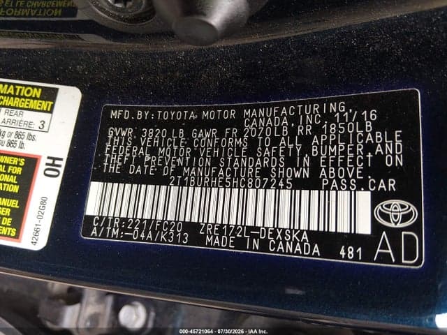 2017 TOYOTA COROLLA SE 9