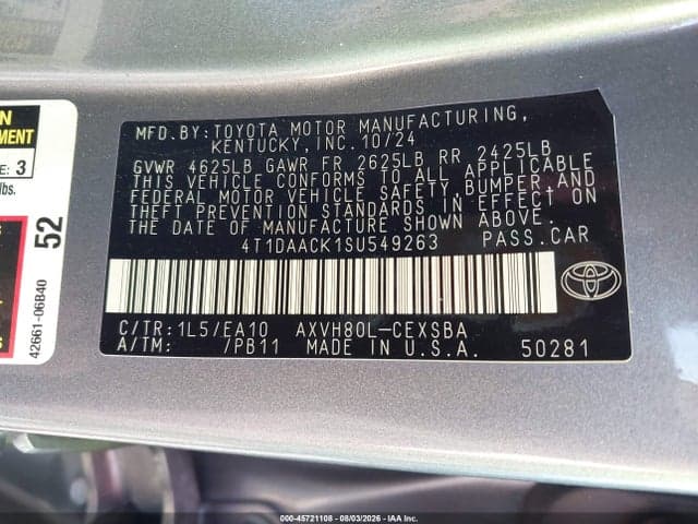 2025 TOYOTA CAMRY SE 9
