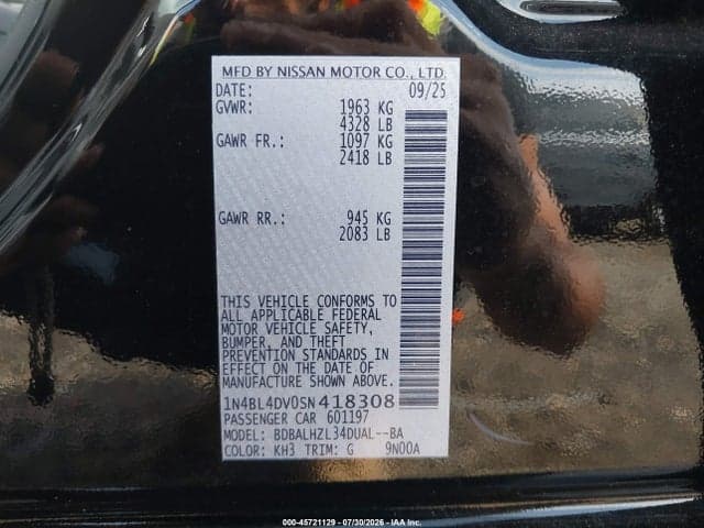 2025 NISSAN ALTIMA SV FWD 9