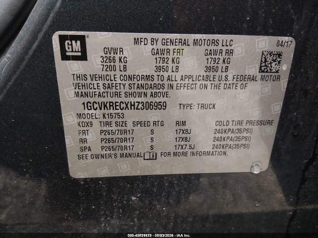 2017 CHEVROLET SILVERADO 1500 1LT 9