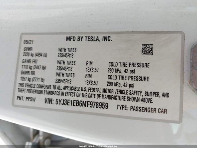 2021 TESLA MODEL 3 LONG RANGE DUAL MOTOR ALL-WHEEL DRIVE 9