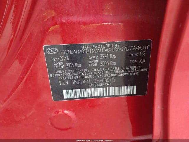 2017 HYUNDAI ELANTRA SE 9