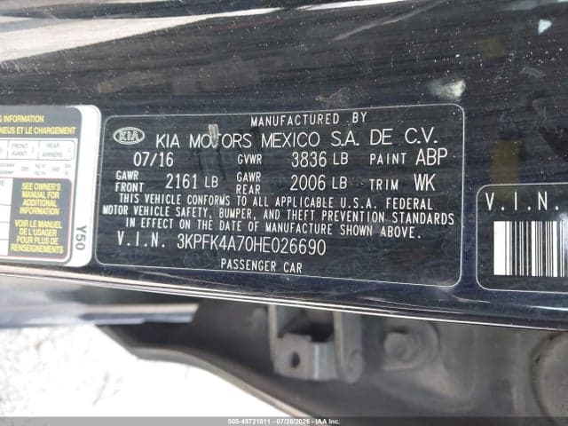 2017 KIA FORTE LX 9