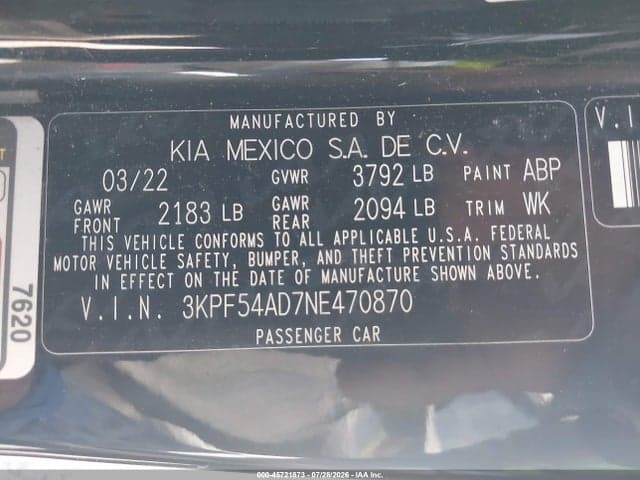 2022 KIA FORTE GT-LINE 9
