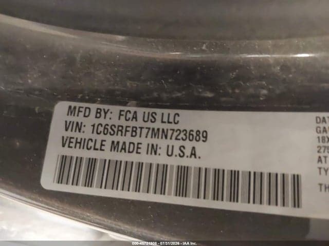 2021 RAM 1500 BIG HORN 4X4 6'4 BOX 9