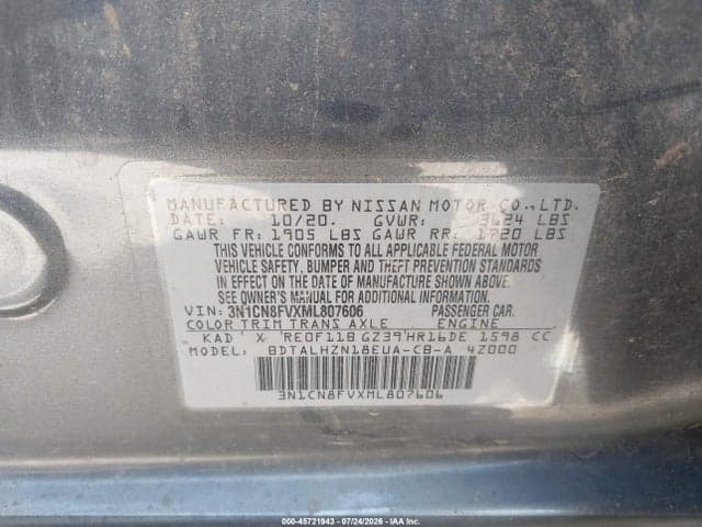2021 NISSAN VERSA SR XTRONIC CVT 9